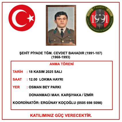 Şehit P.Tğm. Cevdet BAHADIR Anma Faaliyeti