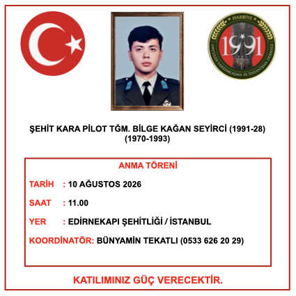 Şht.Kr.Plt.Tğm. Bilge Kağan SEYİRCİ Anma Töreni