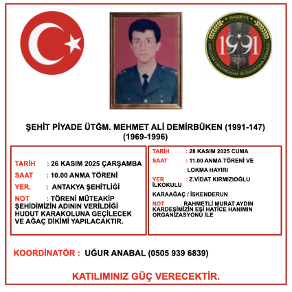 Şehit P.Ütğm. M.A.DEMİRBÜKEN Anma Töreni (26 Kasım 2025)