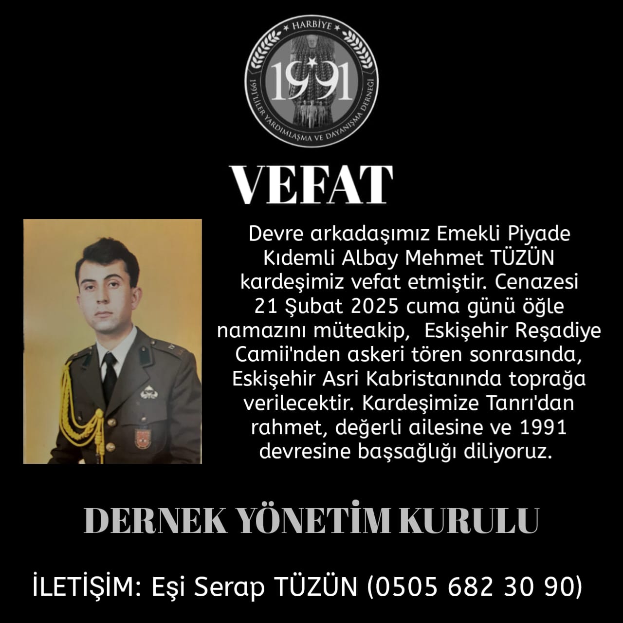 Mehmet TÜZÜN vefat etti