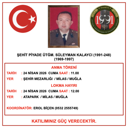 Şehit P.Ütğm. Süleyman KALAYCI Anma Töreni