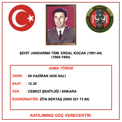 Şht.J.Tğm. Erdal KOÇAK Anma Töreni